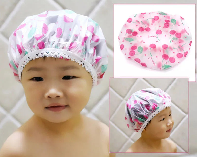 New cartoon children's bath hair moisture-proof cap shower cap waterproof shower hair cap