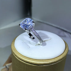 925 Silver Rings For Women Couple Cubic Zirconia Square Ring Lovers Jewelry Bridal Weddi detail view