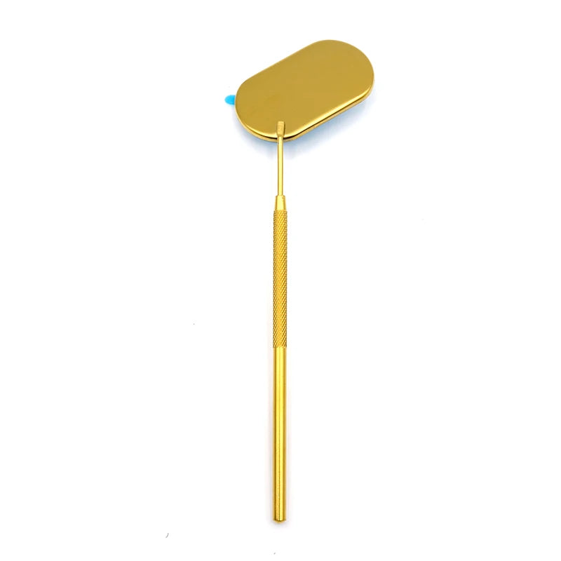 Stainless Steel Oval Lash Mirror | Portable Eyelash Extension Tool detail view