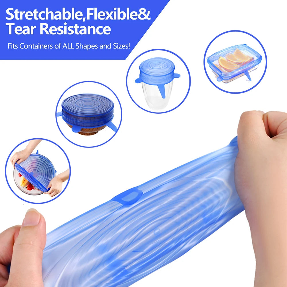 Universal Reusable Silicone Stretch Lids Food Wrap Silicone Cover for Cookware Bowl Pan detail view