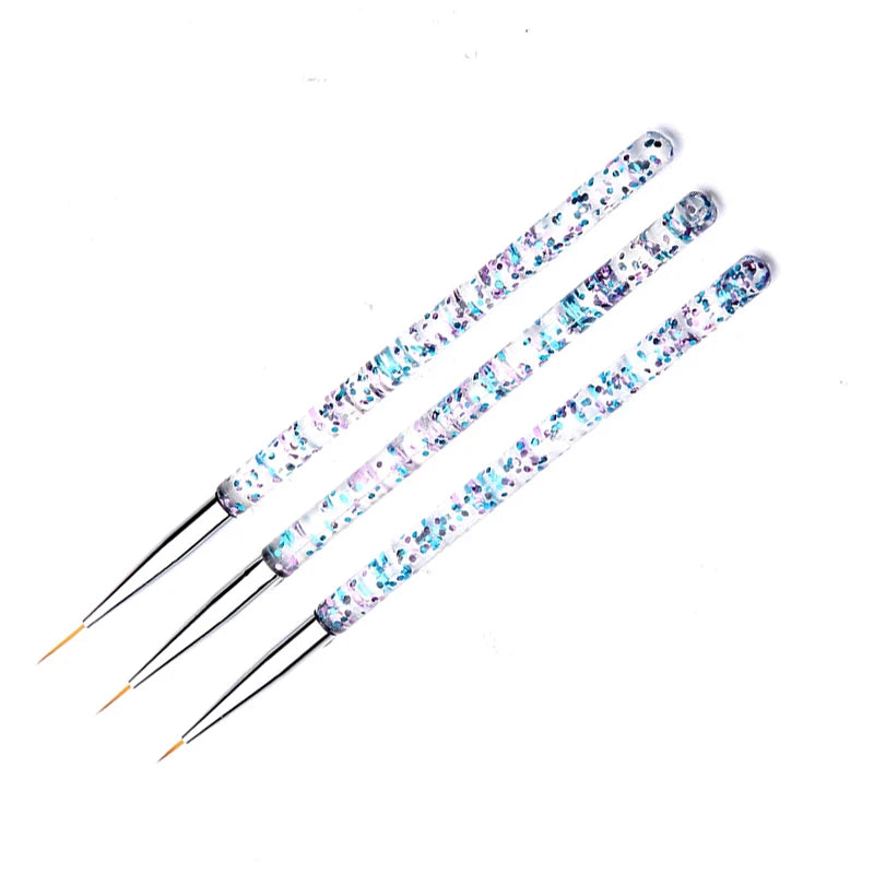 3pcs/Set Acrylic French Stripe Nail Art Line Painting Pen 3D Tips Manicure slim Line Dra detail view