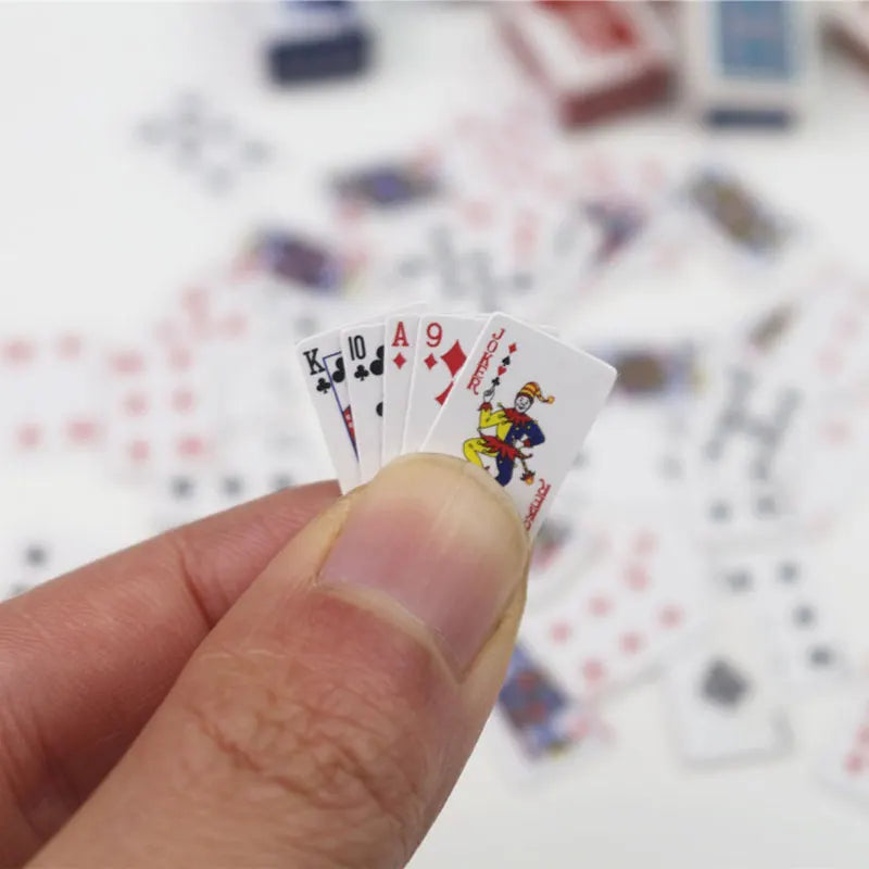 Gifts Travel Toys Prank Props Dollhouse Miniature Poker Card for Mini Playing Cards Po close-up view