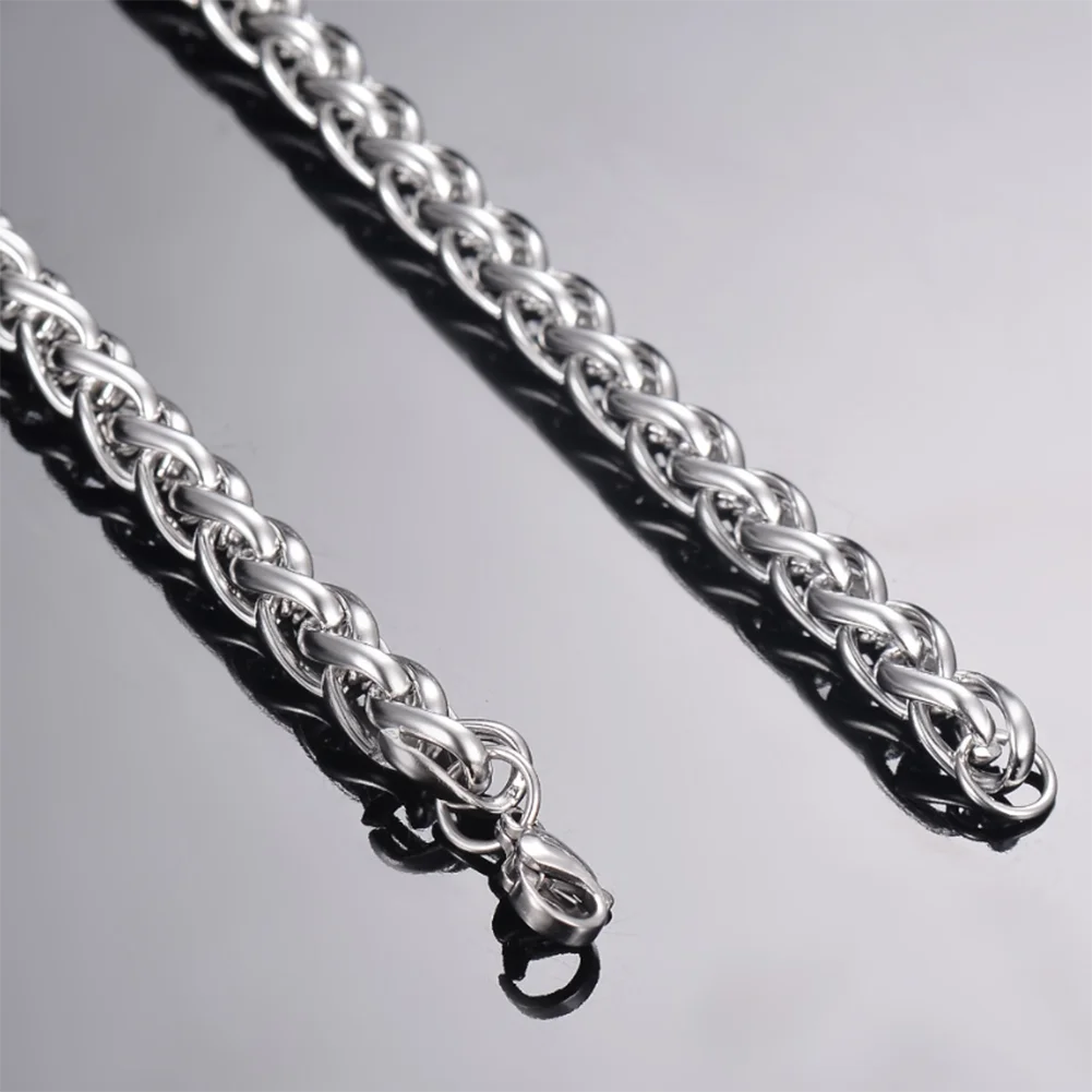Stainless Steel Keel Link Chain Necklace for Men Women | Unisex Hip Hop Chain 16-40 in close-up view
