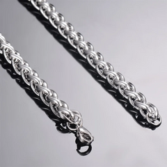 Stainless Steel Keel Link Chain Necklace for Men Women | Unisex Hip Hop Chain 16-40 in close-up view