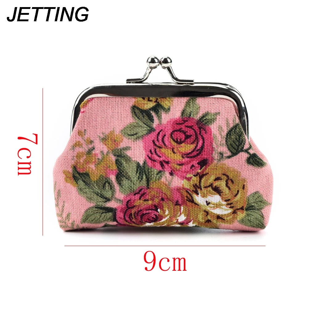 Canvas Mini Coin Purse Wallet | Floral Small Bag for Women and Girls additional angle
