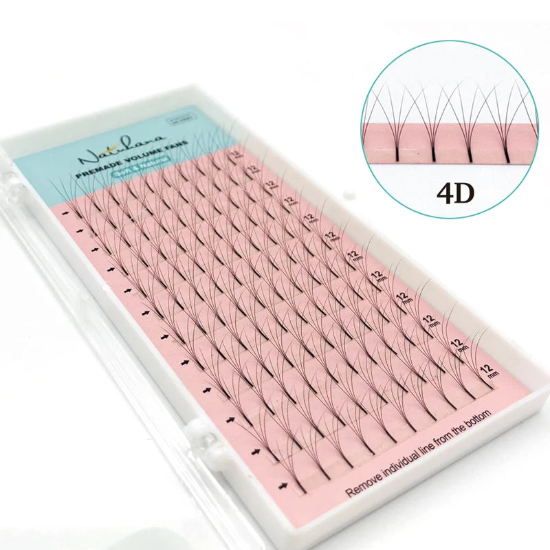 NATUHANA Premade Volume Fans | 3D 4D 5D 6D Faux Mink Eyelash Extensions detail view