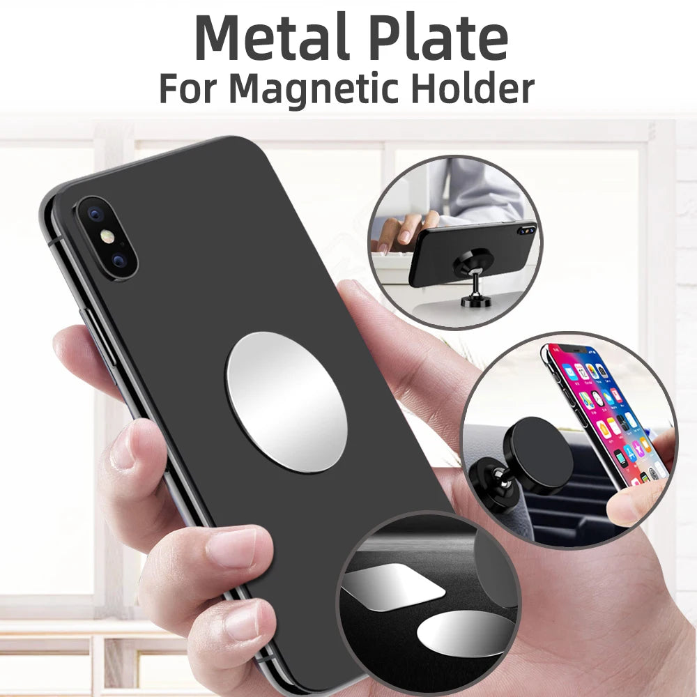 5PCS Car Phone Holder Metal Plate Magnetic Holder Round Square Sticker iron Sheet for Mo detail view