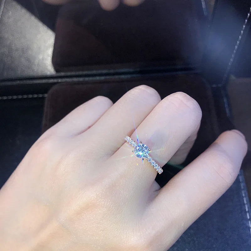 Romantic Vow Sincere Commitment Engagement Rings Exquisite White Drill Fashion Rings Women Wedding Trendy Jewelry Best Gifts