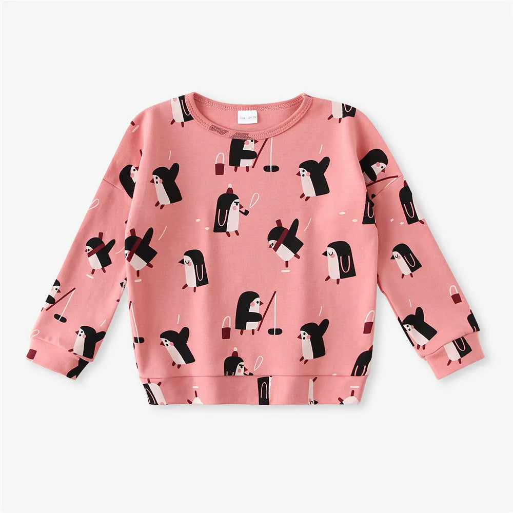 Kids Cotton Sweatshirt | Unisex Cartoon Top for Toddlers close-up view