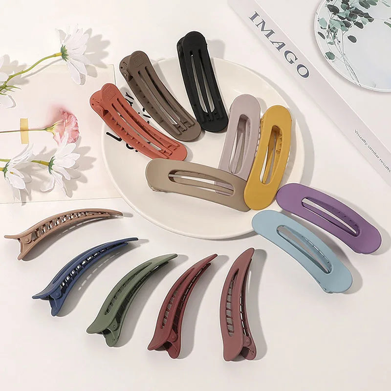 Korean Frosted Large Hair Clips For Women Girl Hair Accesories Fashion Color Solid Ac lifestyle view