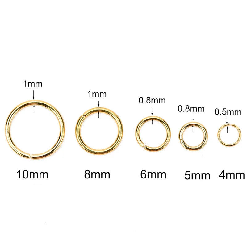 Open Jump Rings 4/5/6/8/10mm Split Rings Connectors Necklace Bracelet Jewelry