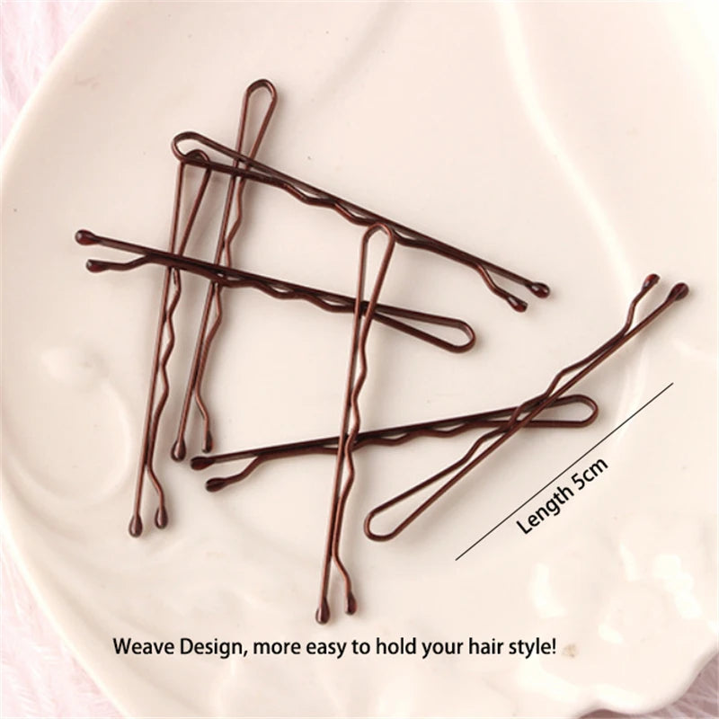 50/100/150PC Black Hairpins For Women Hair Clip Lady Bobby Pins Invisible Wave Hairgr lifestyle view