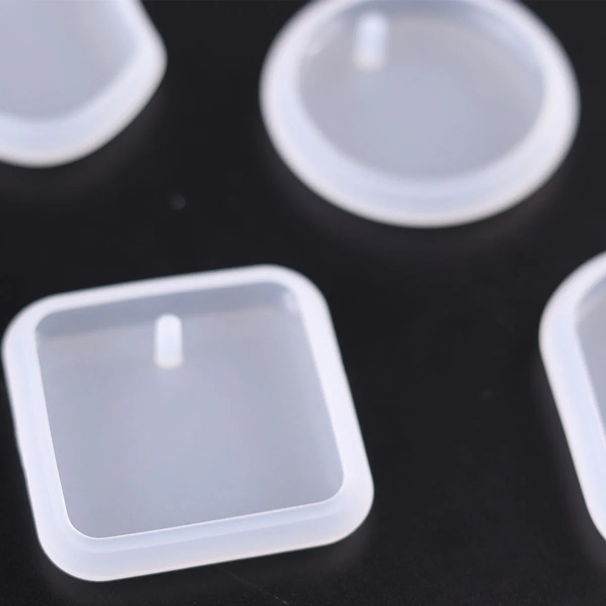 1/6/10pcs DIY Keychain Pendant Silicone Mold Set Crystal Epoxy Resin Mold Round Recta lifestyle view