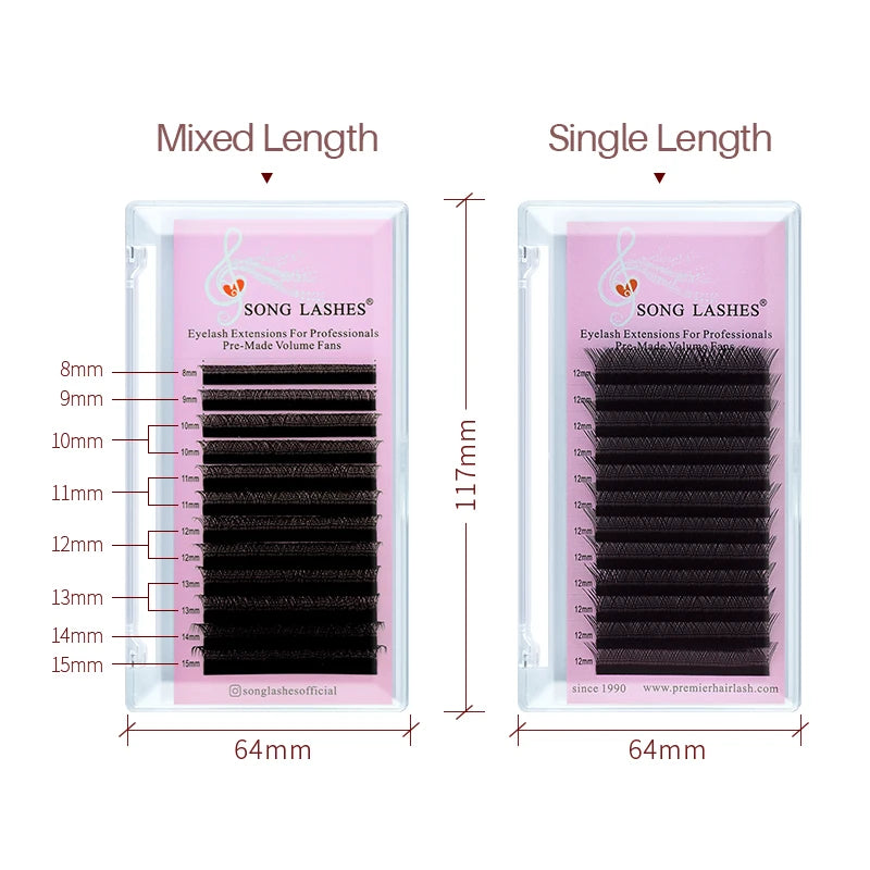 Y Shape Premade Fans Eyelash Extensions | 2D YY Lashes for Salon Use close-up view