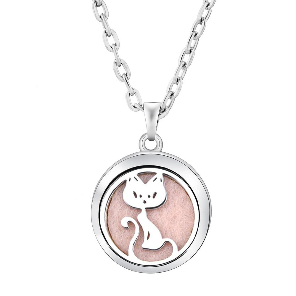 Heart-Shaped Aromatherapy Essential Oil Diffuser Necklace Stainless Steel High Quality close-up view