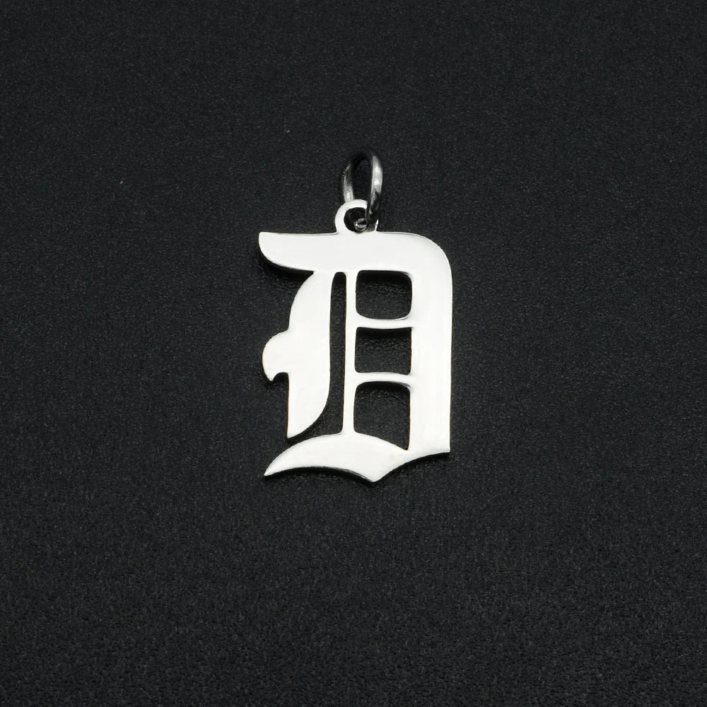 316 Stainless Steel Old English Letter Charms | DIY Alphabet Jewelry Findings for Bracel detail view