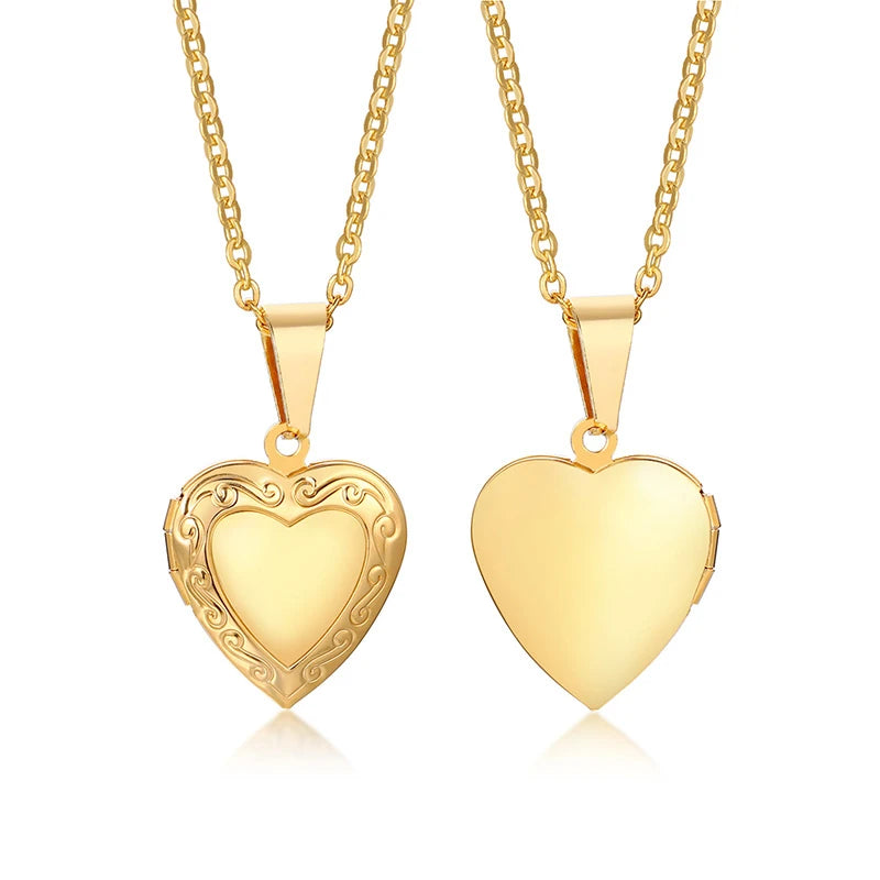 Heart Photo Locket Necklace for Women | Openable Stainless Steel Promise Jewelry lifestyle view