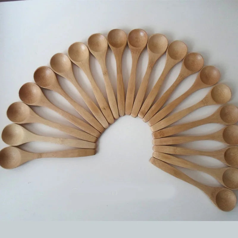 10 Piece Wooden Honey Spoon Set | Eco Friendly Bamboo Kitchen Condiment Scoop alternate view