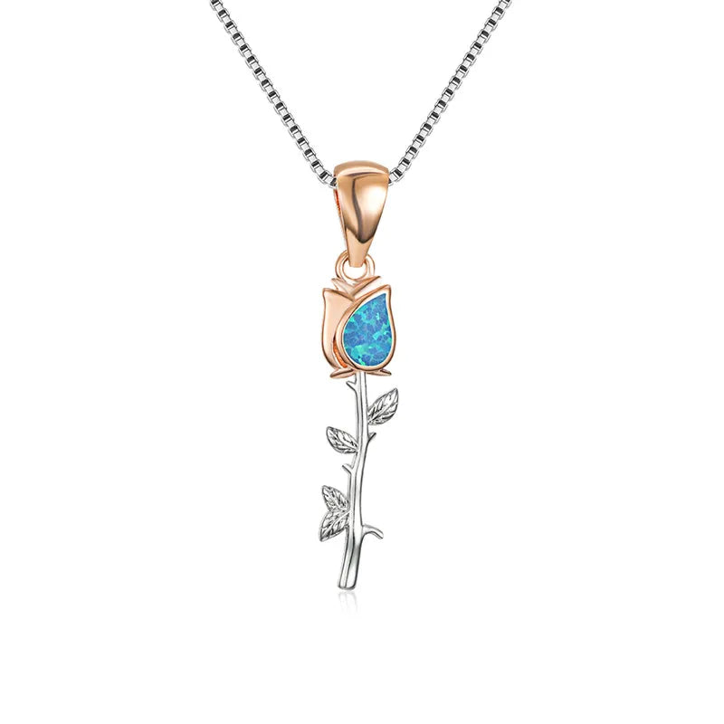 Fashion Sun Flower Pendant Necklace For Women Charm Rose Gold Color Crystal Zircon Im lifestyle view