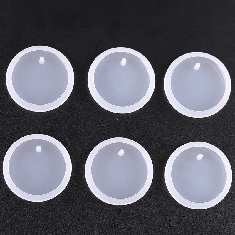 1/6/10pcs DIY Keychain Pendant Silicone Mold Set Crystal Epoxy Resin Mold Round Rec additional angle