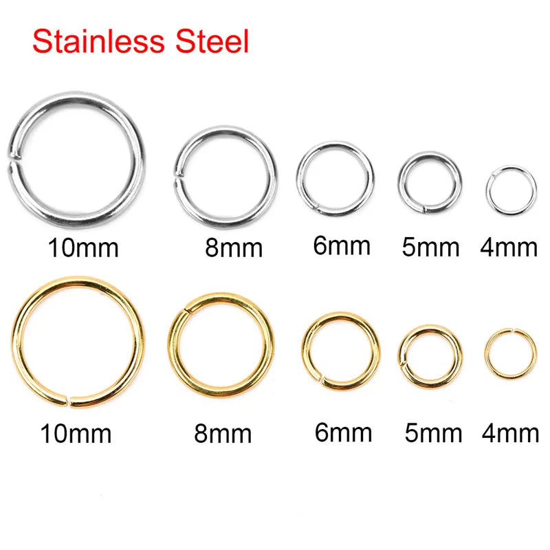 Open Jump Rings 4/5/6/8/10mm Split Rings Connectors Necklace Bracelet Jewelry