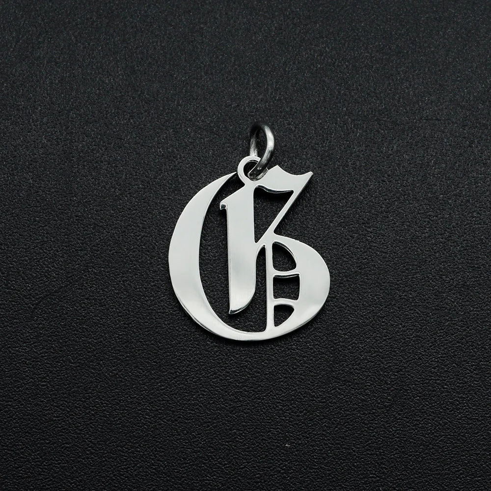 316 Stainless Steel Old English Letter Charms | DIY Alphabet Jewelry Findings for Bra lifestyle view
