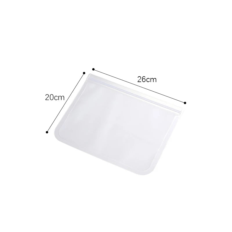 Silicone Food Storage Bag Reusable Stand Up Zip Shut Bag Sealed Leakproof Container additional angle