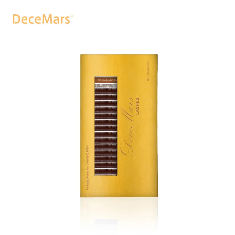 DeceMars Dark Brown Eyelash Extension JBCD Curl Mix Length | Auburn Individual Lashes fo detail view