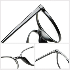 VIVIBEE Blue Light Blocking Glasses | Oversized Round Computer Eyewear for Women and M close-up view