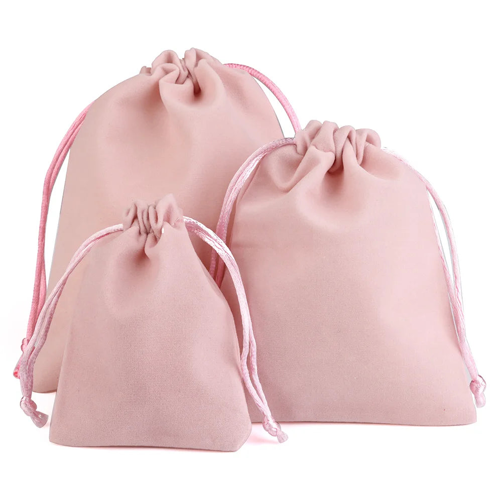 10pcs Drawstring Velvet Jewelry Gift Bags | Soft Plush Multi-Color Pouches for Weddin lifestyle view
