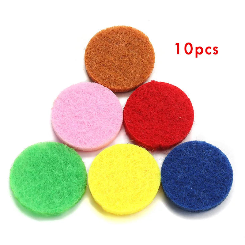 20mm Pattern Insert Perfume Pad Locket Necklace | Stainless Steel Aromatherapy Pendant close-up view