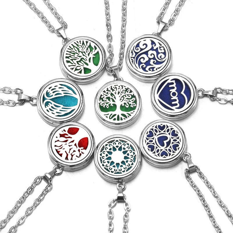 Heart-Shaped Aromatherapy Essential Oil Diffuser Necklace Stainless Steel High Qualit lifestyle view