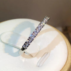 925 Silver Luxury Female Zircon Stone Single Row Ring Brand Fashion Simple Finger Rin alternate view