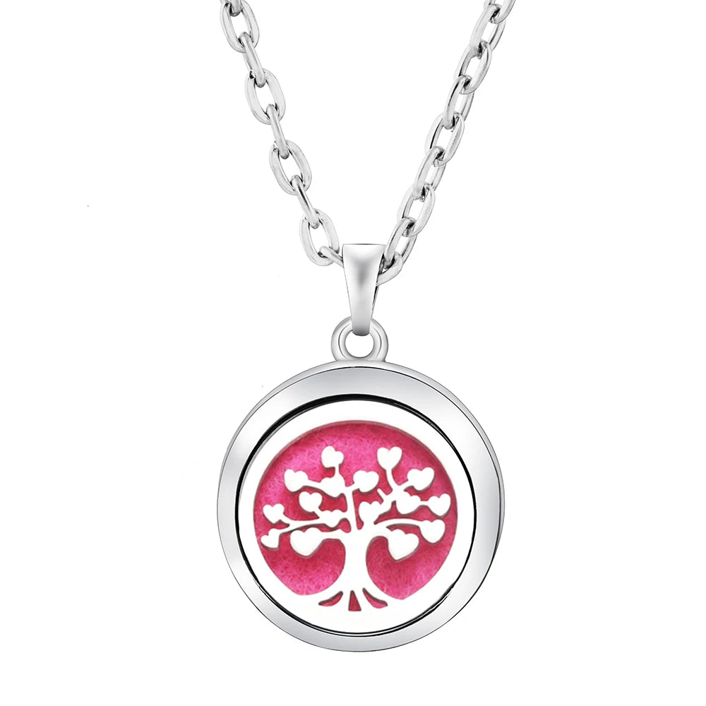 Heart-Shaped Aromatherapy Essential Oil Diffuser Necklace Stainless Steel High Quality D detail view