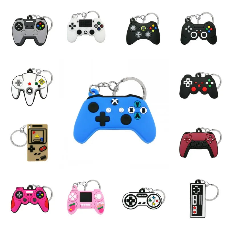 1PCS PVC new style Game Machine Keychain & Keyring Cute Gamepad Joystick Key Chain Keychains Bag Car