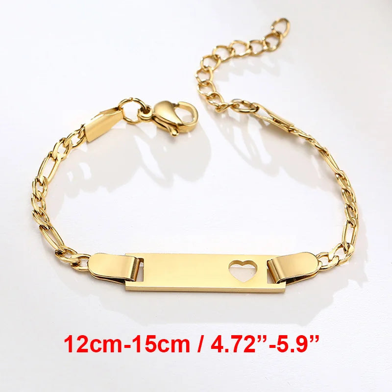 Personalized Baby Bracelet Gift | Custom Stainless Steel Name Bracelet close-up view