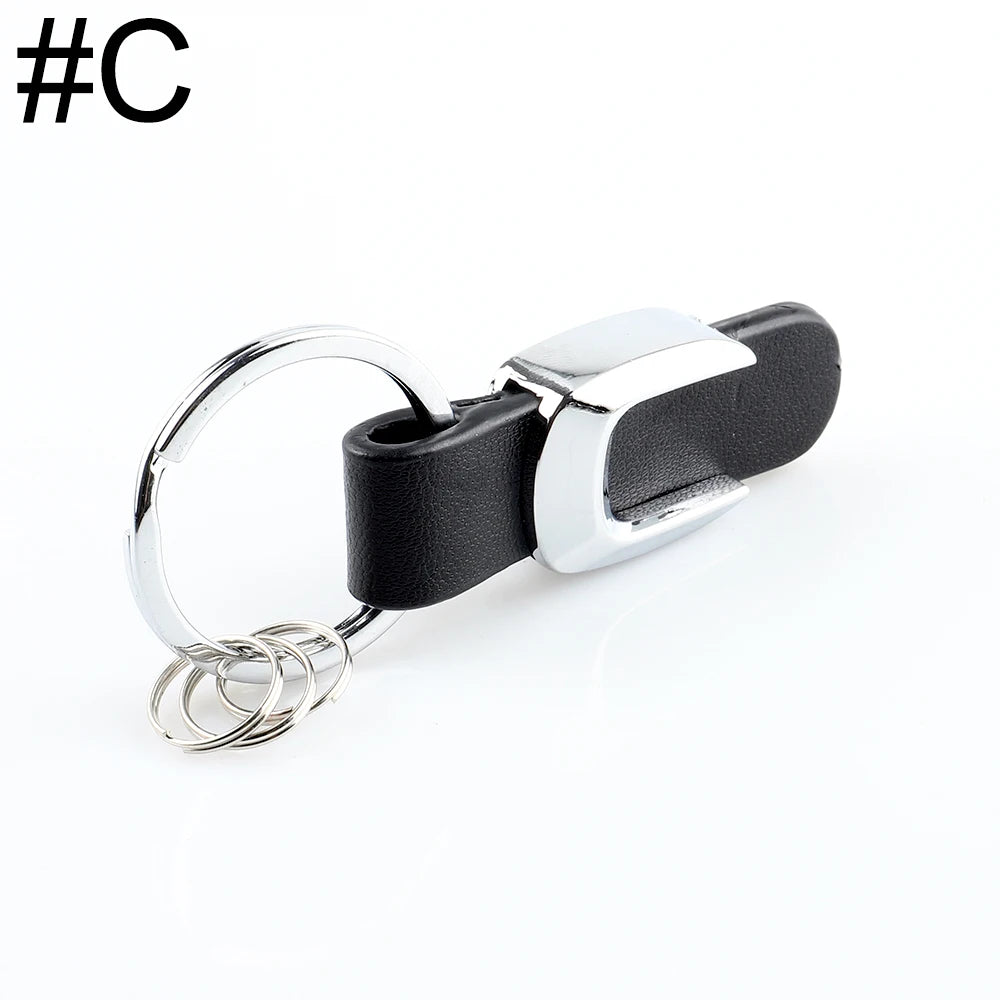 DSYCAR 3D Car Key Chain Metal Letter Leather Strap Keychain | Premium Key Ring for Merce detail view
