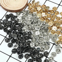 20 50 80 100pcs Colorful Metal Brooch Pin Back Squeeze Badge Holder Butterfly Clasp Clutch Care Cap For DIY Jewelry Making Craft