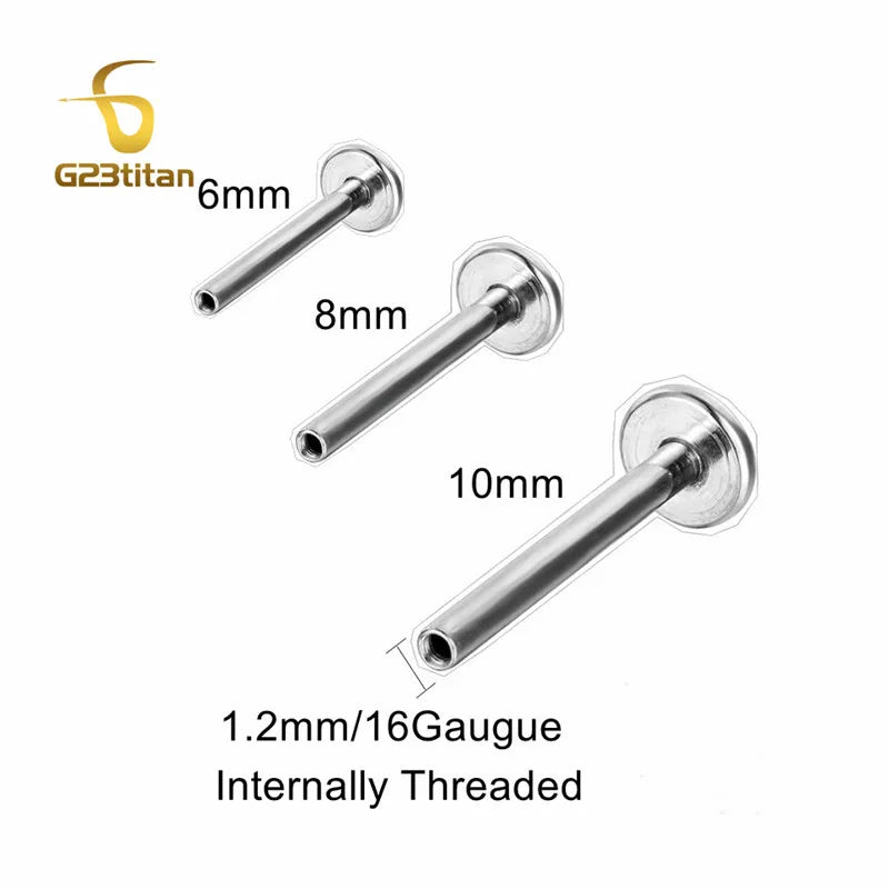 Labret Lip Stud 16G | Titanium CZ Piercing Jewelry for Sensitive Skin lifestyle view