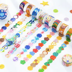 Kawaii Cartoon Washi Tape Stickers | 100pcs Roll Decorative Adhesive Masking Tape for alternate view