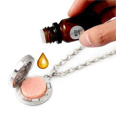 Heart-Shaped Aromatherapy Essential Oil Diffuser Necklace Stainless Steel High Quality close-up view