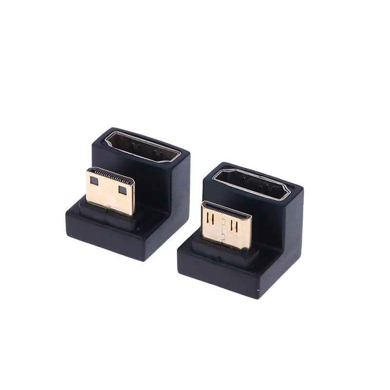 **1PC HDMI-Compatible Adapter 360 Degree Angled U-shaped L Converter Mini HD Male to alternate view