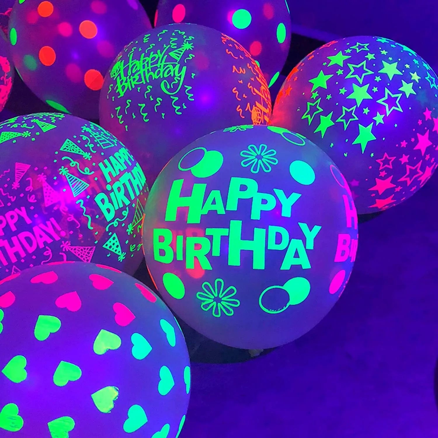 Glow Party Balloons 12 Inch Neon Latex Party Decor | 10 Pack lifestyle view