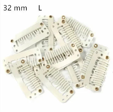 10 Pcs/set U 3.2cm 2.7cm Wig Clips Snap for Human Hair Extensions/Weaving Extensions Medium Professional Salon Accessories Clips