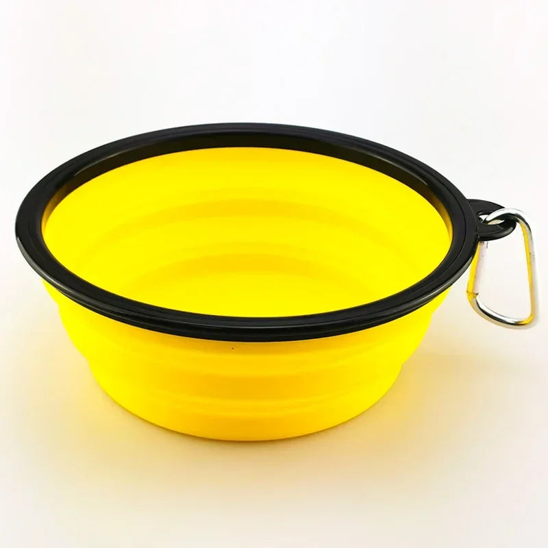 Collapsible Pet Silicone Dog Bowl | Portable Travel Food and Water Bowl with Carabine alternate view