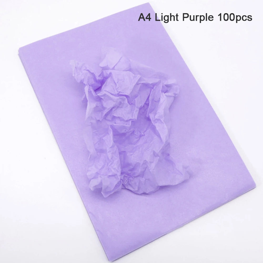 100 Sheets Multicolor Tissue Paper for Gift Wrapping | Bulk A4/A5 Translucent Craft Pape detail view