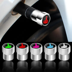Red Skull Logo Valve Caps 4 Pcs Aluminum Alloy Tire Stem Covers alternate view