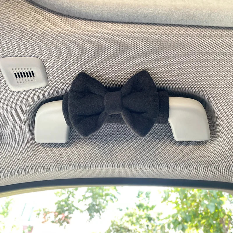 Car Roof Handle Protective Cover Cute Car Decoration Butterfly Bow Roof Armrest Cover lifestyle view