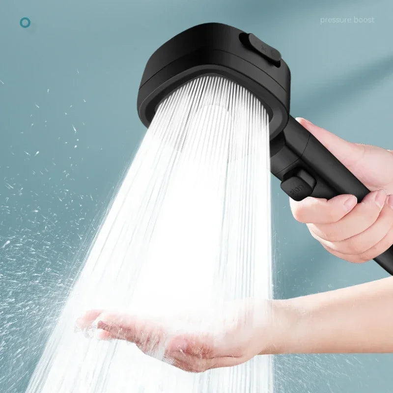 High Pressure Shower Head Water Saving 3 Modes Shower Heads Adjustable One-Key Stop