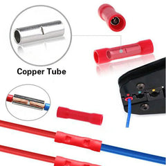 10/50/100 Pcs Straight Butt Wire Terminals Splice Insulated Crimp PVC Copper Tube Electr detail view